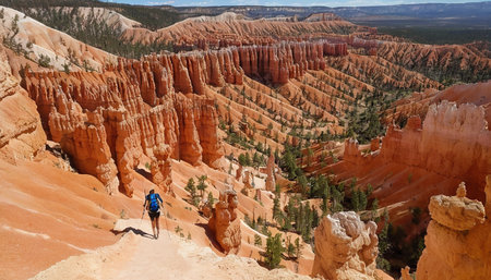 Hike in Bryce Canyon National Park, Utah, USA. Hike is a popular activity in Utah.の素材