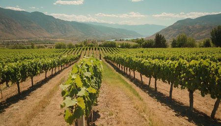 Vineyard in Tuscany, Italy. Tuscany is famous for its wine production.の素材