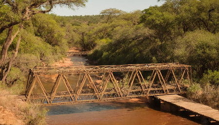 Bridge over a river in the Kruger National Park, South Africaの素材