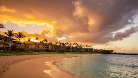 Beautiful sunset at the beach of Punta Cana, Dominican Republicの素材