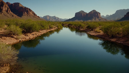 Wadi Rum river in the desert of the United States of Americaの素材