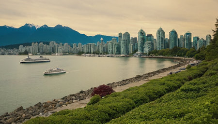 Vancouver cityscape, Vancouver, Americaの素材
