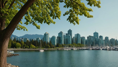 Vancouver view from Stanley Park, Vancouver, Americaの素材