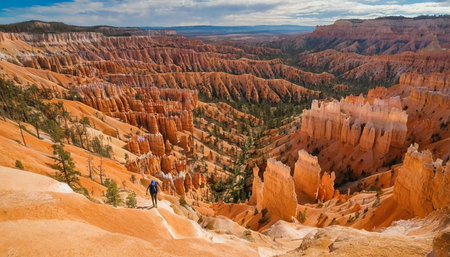 Hike in Bryce Canyon National Park in Utah, USA. Famous tourist attraction.の素材