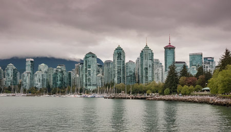 Vancouver cityscape, Vancouver, Americaの素材
