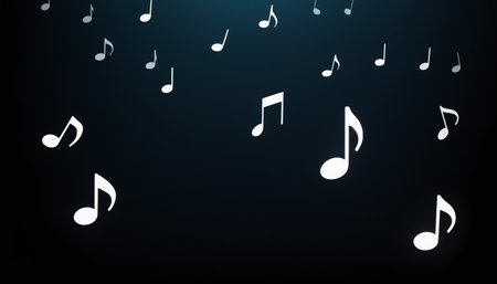 Music notes on a dark background. Vector illustration. Eps 10.の素材