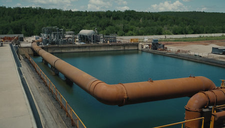 Industrial water treatment plant. Oil and gas industry. Water treatment plant.の素材