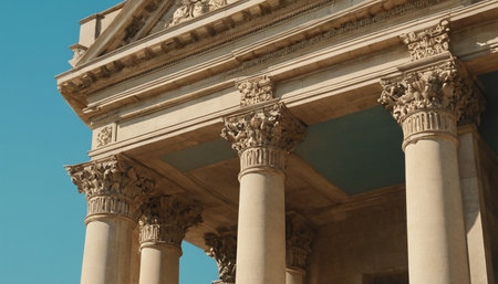 Detail of the facade of the Pantheon in Paris, Franceの素材