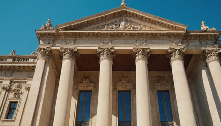 Detail of the facade of the Pantheon in Paris, Franceの素材