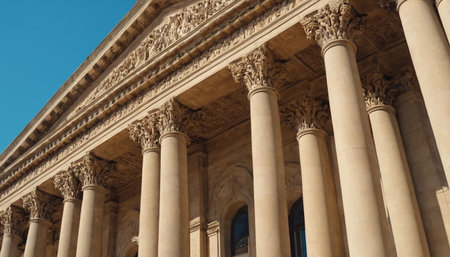 Detail of the Pantheon in Paris, France. Architectural detail.の素材