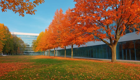 Autumn in the University of Science and Technology, Boston, Massachusetts, USAの素材