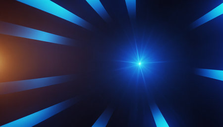 abstract background with blue rays and bokeh, computer generated imagesの素材