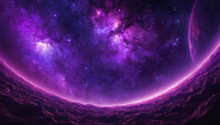 Fantasy alien planet. Abstract space background. 3D illustration.の素材