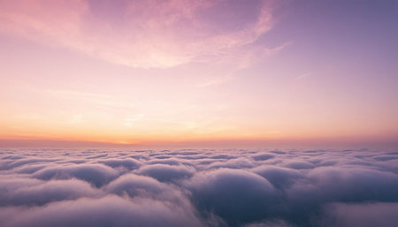 Aerial view of beautiful cloudscape at sunset. Nature background.の素材