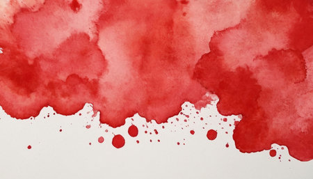 Abstract red watercolor background. Texture paper. Hand drawn illustration.の素材