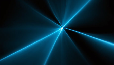 abstract blue rays on a black background, computer-generated imageの素材