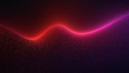 3d render, abstract background, glowing waves, red and blueの素材