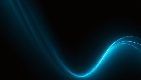 Abstract blue lines on black background. Fractal art. 3D rendering.の素材