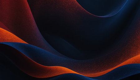 Abstract blue and orange wavy background. 3d rendering, 3d illustration.の素材