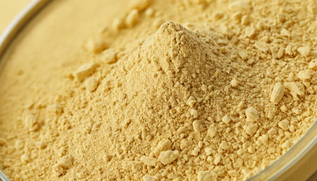 Wheat flour in a bowl, close-up, macro.の素材