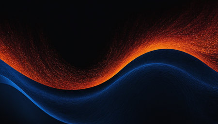 3d rendering of abstract background with waves in space. Futuristic technology style.の素材