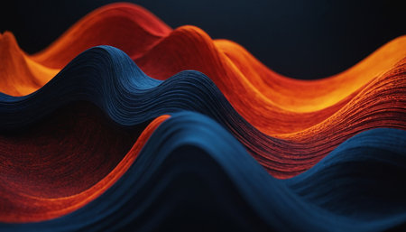 Abstract wavy background. 3d rendering, 3d illustration.の素材