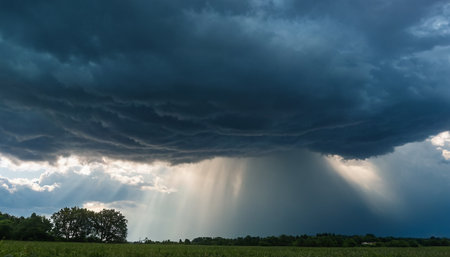 Prairie Storm Clouds and Thunderstorm in Saskatchewan, Canada.の素材