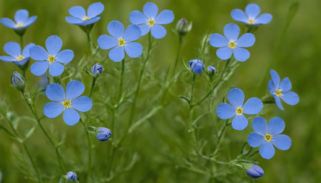 Flowering blue flax (Linum usitatissimum)の素材