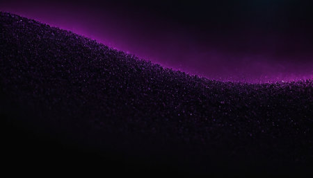 Purple glitter particles with bokeh lights. Abstract background.の素材