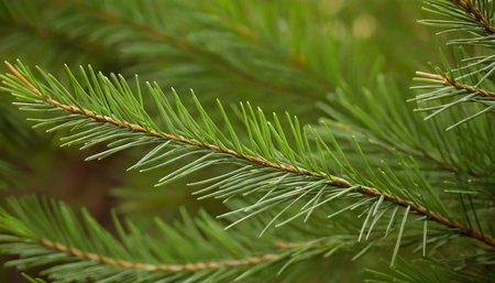 branch of a fir tree close-up, shallow depth of fieldの素材
