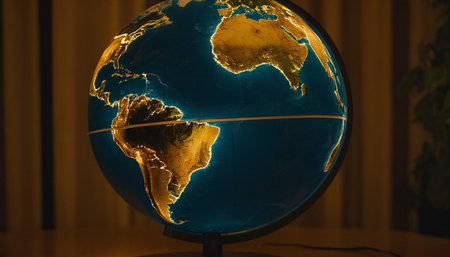 Globe with the image of the map of the planet Earth.の素材