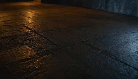 Old stone floor in a dark room. Abstract background for design.の素材