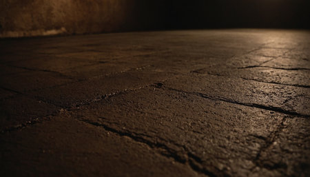 Paving slabs in a dark room. Abstract background for design.の素材