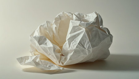 Crumpled paper ball on a white background, crumpled paperの素材
