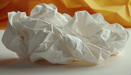 Crumpled paper ball on white background, crumpled paperの素材