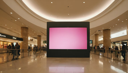 Blank billboard in shopping mall,Mock up for adding your text.の素材