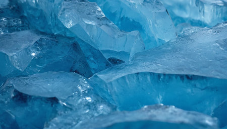 Blue ice background. Ice texture. Close up. Macro photo.の素材