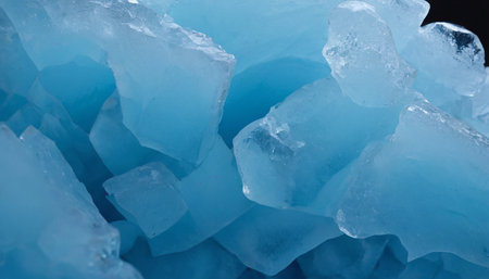 Macro shot of blue crystal gemstone. Blue quartz background.の素材