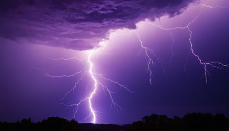 Thunderstorm in the night sky. Thunderstorm in the night skyの素材