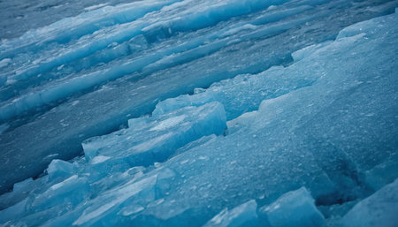 Ice hummocks on Lake Baikal, Siberia, Russiaの素材