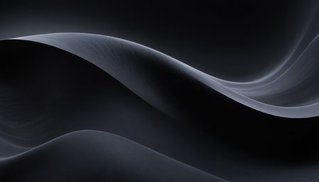 abstract background with smooth lines in black and gray colors, computer generated imagesの素材