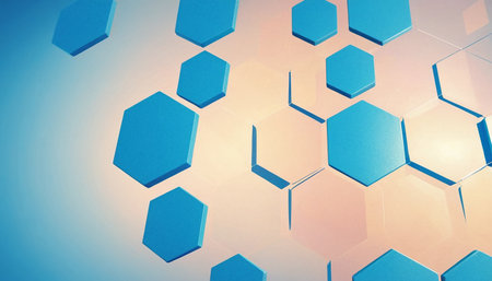 Abstract hexagon background. 3d rendering, 3d illustration.の素材