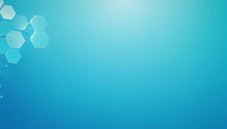 Abstract blue background with hexagons. Vector illustration for your design.の素材