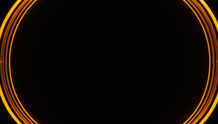 Abstract orange line on black background with space for text. Vector illustrationの素材