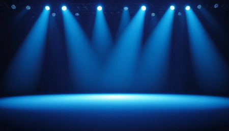 Stage Spotlight with Spotlights, Stage Background, Stage lighting, Stage Scene, Stage Backgroundの素材