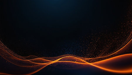 abstract orange wave background, technology and science concept. Vector illustrationの素材