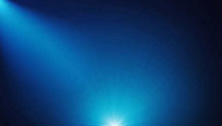 Blue abstract background with lens flare and copy space for your text.の素材