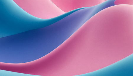 Abstract background of blue and pink wavy lines. 3d renderingの素材