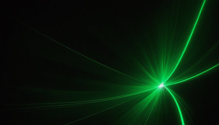 green rays on a black background - fractal abstract background for your designの素材