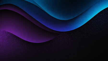 abstract background of blue and purple curved lines on a black backgroundの素材